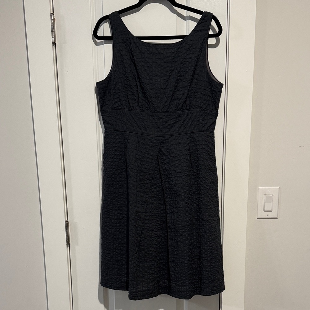 J.Crew Factory A-line charcoal textured dress